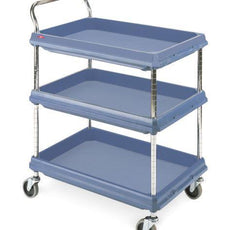 Metro BC2030-3DMB Deep Ledge 3-Shelf Utility Cart with Microban, Blue, 20" x 30"