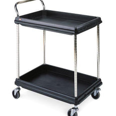 Metro BC2636-2DBL Deep Ledge 2-Shelf Utility Cart, Black, 26" x 36"