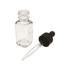 Bottles With Dropper, Square, Flint Glass, 1oz - BDFSQ-1OZ