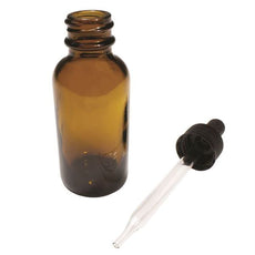 Bottles With Dropper, Boston Round, Amber, 8oz - BDPSC-AM-8OZ