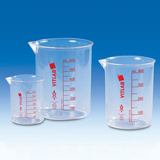 Brandtech Griffin Beaker, PMP,Red screened graduations,50mL, pack of 12 - V60703