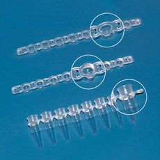 Brandtech PCR Tube Strips and flat caps, strip of 8 colorless, PP, 250 sets - 781326