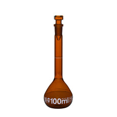 Brandtech Volumetric Flask, USP BBR, A 100mL NS14/23 glass amber, pk2 - 37467