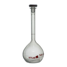 Brandtech Volumetric Flask, PMP, NS Stopper, PP, Class A, 500mL, pk 2 - V67504