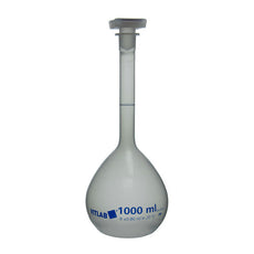 Brandtech Volumetric Flask with NS Stopper, PP, Class B, 1000mL, pk 1 - V676941