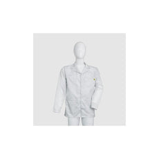 Cleanstat AD 98% Poly, 2% Carbon Fiber Navy Blue Cleanroom ESD Smock, Waist Length, Lapel Collar, Snaps in Front & Cuffs, XLG - ESM-M615