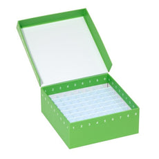 Celltreat Storage Box, 81 Place, Hinged Cardboard with Polypropylene Insert, Green, 10/Cs - 229948G