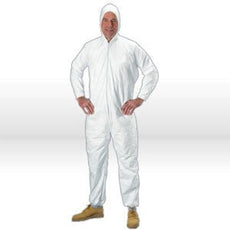 Advantage Plus Disposable Coveralls, White, Elastic w/ Attached Hood & Boots, Medium, 25/case - APP0230-M