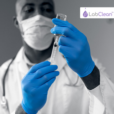 LabClean "Unicare" Soft, Blue Textured Exam Nitrile Glove, 9.5" -- XL