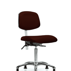 Class 100 Vinyl Clean Room Chair - Medium Bench Height with Stationary Glides in Burgundy Trailblazer Vinyl - NCR-VMBCH-CR-T0-A0-NF-RG-8569