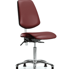Class 100 Vinyl Clean Room Chair - Medium Bench Height with Medium Back & Stationary Glides in Borscht Supernova Vinyl - NCR-VMBCH-MB-CR-T0-A0-NF-RG-8815