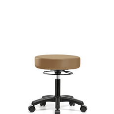 Vinyl Mini-Stool - Desk Height with Casters in Taupe Trailblazer Vinyl - VDHMS-RG-RC-8584