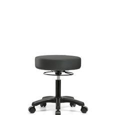 Vinyl Mini-Stool - Desk Height with Casters in Charcoal Trailblazer Vinyl - VDHMS-RG-RC-8605