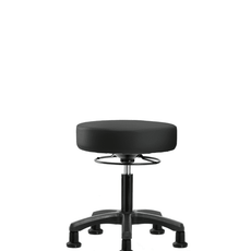 Vinyl Mini-Stool - Desk Height with Stationary Glides in Black Trailblazer Vinyl - VDHMS-RG-RG-8540