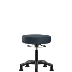 Vinyl Mini-Stool - Desk Height with Stationary Glides in Imperial Blue Trailblazer Vinyl - VDHMS-RG-RG-8582