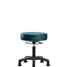 Vinyl Mini-Stool - Desk Height with Stationary Glides in Marine Blue Supernova Vinyl - VDHMS-RG-RG-8801