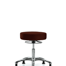 Vinyl Stool without Back Chrome - Desk Height with Stationary Glides in Burgundy Trailblazer Vinyl - VDHSO-CR-RG-8569