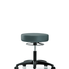 Vinyl Stool without Back - Desk Height with Casters in Colonial Blue Trailblazer Vinyl - VDHSO-RG-RC-8546