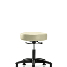 Vinyl Stool without Back - Desk Height with Stationary Glides in Adobe White Trailblazer Vinyl - VDHSO-RG-RG-8501