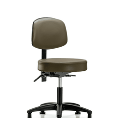 Vinyl Stool with Back - Desk Height with Seat Tilt & Stationary Glides in Marine Blue Supernova Vinyl - VDHST-RG-T1-RG-8809