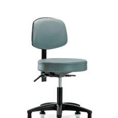 Vinyl Stool with Back - Desk Height with Seat Tilt & Stationary Glides in Storm Supernova Vinyl - VDHST-RG-T1-RG-8822