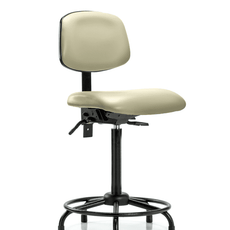 Vinyl Chair - High Bench Height with Round Tube Base & Stationary Glides in Adobe White Trailblazer Vinyl - VHBCH-RT-T0-A0-RG-8501