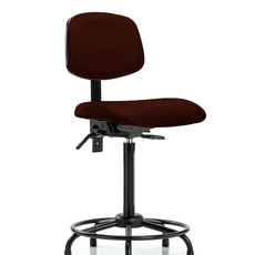 Vinyl Chair - High Bench Height with Round Tube Base, Seat Tilt, & Stationary Glides in Burgundy Trailblazer Vinyl - VHBCH-RT-T1-A0-RG-8569