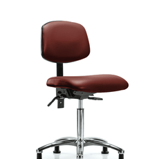 Vinyl Chair Chrome - Medium Bench Height with Seat Tilt & Stationary Glides in Borscht Supernova Vinyl - VMBCH-CR-T1-A0-NF-RG-8815