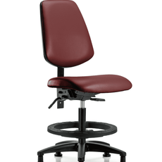 Vinyl Chair - Medium Bench Height with Medium Back, Black Foot Ring, & Stationary Glides in Borscht Supernova Vinyl - VMBCH-MB-RG-T0-A0-BF-RG-8815