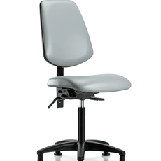 Vinyl Chair - Medium Bench Height with Medium Back & Stationary Glides in Dove Trailblazer Vinyl - VMBCH-MB-RG-T0-A0-NF-RG-8567