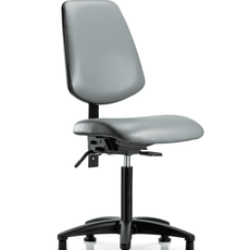 Vinyl Chair - Medium Bench Height with Medium Back & Stationary Glides in Sterling Supernova Vinyl - VMBCH-MB-RG-T0-A0-NF-RG-8840