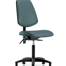 Vinyl Chair - Medium Bench Height with Medium Back, Seat Tilt, & Stationary Glides in Colonial Blue Trailblazer Vinyl - VMBCH-MB-RG-T1-A0-NF-RG-8546
