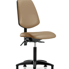 Vinyl Chair - Medium Bench Height with Medium Back, Seat Tilt, & Stationary Glides in Taupe Trailblazer Vinyl - VMBCH-MB-RG-T1-A0-NF-RG-8584
