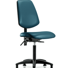 Vinyl Chair - Medium Bench Height with Medium Back, Seat Tilt, & Stationary Glides in Marine Blue Supernova Vinyl - VMBCH-MB-RG-T1-A0-NF-RG-8801
