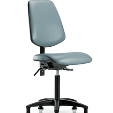 Vinyl Chair - Medium Bench Height with Medium Back, Seat Tilt, & Stationary Glides in Storm Supernova Vinyl - VMBCH-MB-RG-T1-A0-NF-RG-8822