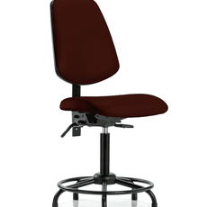 Vinyl Chair - Medium Bench Height with Round Tube Base, Medium Back, & Stationary Glides in Burgundy Trailblazer Vinyl - VMBCH-MB-RT-T0-A0-RG-8569