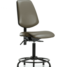 Vinyl Chair - Medium Bench Height with Round Tube Base, Medium Back, & Stationary Glides in Taupe Supernova Vinyl - VMBCH-MB-RT-T0-A0-RG-8809