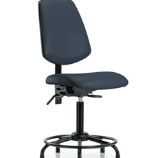 Vinyl Chair - Medium Bench Height with Round Tube Base, Medium Back, Seat Tilt, & Stationary Glides in Imperial Blue Trailblazer Vinyl - VMBCH-MB-RT-T1-A0-RG-8582