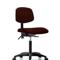 Vinyl Chair - Medium Bench Height with Casters in Burgundy Trailblazer Vinyl - VMBCH-RG-T0-A0-NF-RC-8569