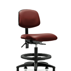 Vinyl Chair - Medium Bench Height with Seat Tilt, Black Foot Ring, & Stationary Glides in Borscht Supernova Vinyl - VMBCH-RG-T1-A0-BF-RG-8815