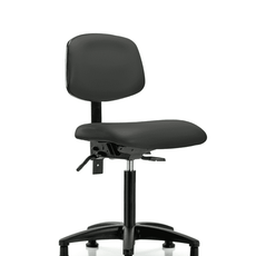 Vinyl Chair - Medium Bench Height with Seat Tilt & Stationary Glides in Charcoal Trailblazer Vinyl - VMBCH-RG-T1-A0-NF-RG-8605