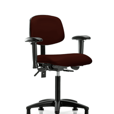 Vinyl Chair - Medium Bench Height with Seat Tilt, Adjustable Arms, & Stationary Glides in Burgundy Trailblazer Vinyl - VMBCH-RG-T1-A1-NF-RG-8569
