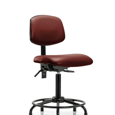 Vinyl Chair - Medium Bench Height with Round Tube Base & Stationary Glides in Borscht Supernova Vinyl - VMBCH-RT-T0-A0-RG-8815