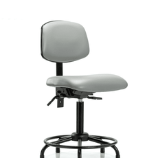 Vinyl Chair - Medium Bench Height with Round Tube Base, Seat Tilt, & Stationary Glides in Dove Trailblazer Vinyl - VMBCH-RT-T1-A0-RG-8567