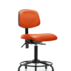 Vinyl Chair - Medium Bench Height with Round Tube Base, Seat Tilt, & Stationary Glides in Orange Kist Trailblazer Vinyl - VMBCH-RT-T1-A0-RG-8613