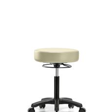 Vinyl Mini-Stool - Medium Bench Height with Casters in Adobe White Trailblazer Vinyl - VMBMS-RG-NF-RC-8501