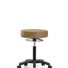 Vinyl Mini-Stool - Medium Bench Height with Casters in Taupe Trailblazer Vinyl - VMBMS-RG-NF-RC-8584