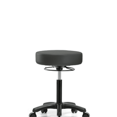 Vinyl Mini-Stool - Medium Bench Height with Casters in Charcoal Trailblazer Vinyl - VMBMS-RG-NF-RC-8605