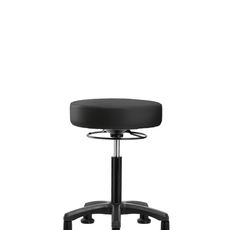 Vinyl Mini-Stool - Medium Bench Height with Stationary Glides in Black Trailblazer Vinyl - VMBMS-RG-NF-RG-8540