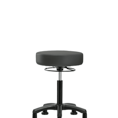 Vinyl Mini-Stool - Medium Bench Height with Stationary Glides in Charcoal Trailblazer Vinyl - VMBMS-RG-NF-RG-8605
